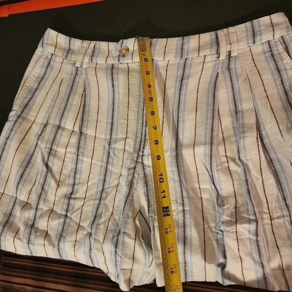 Loft Linen Blend Striped 5" Shorts Size 12 NWT - Picture 8 of 9
